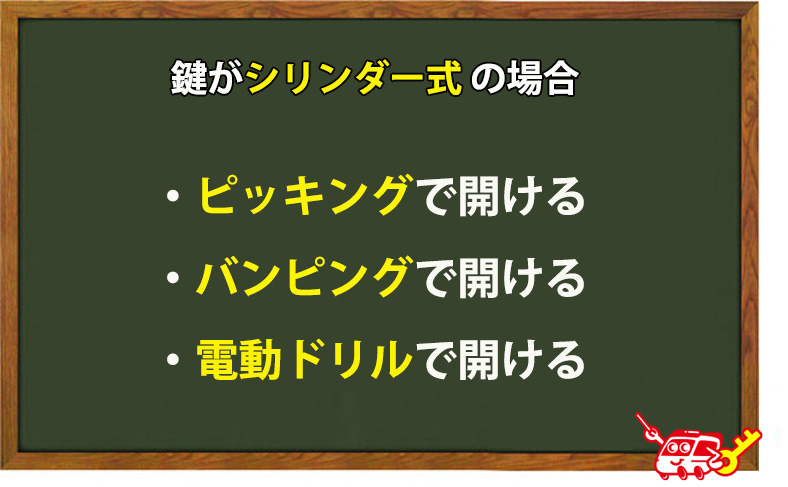 鍵がシリンダー式の場合