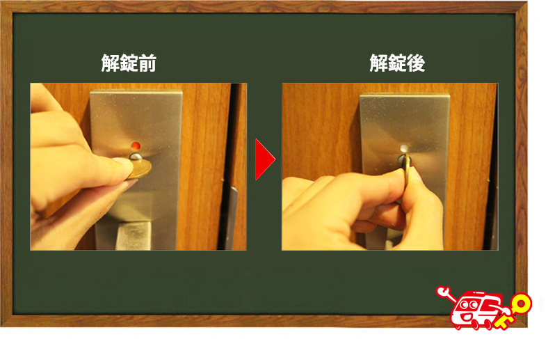 コイン等で溝の部分を回す