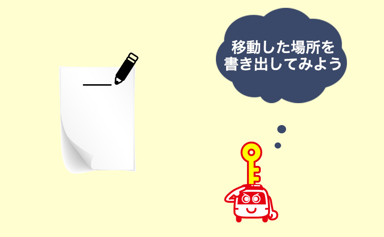もう一度原付の鍵を探してみる