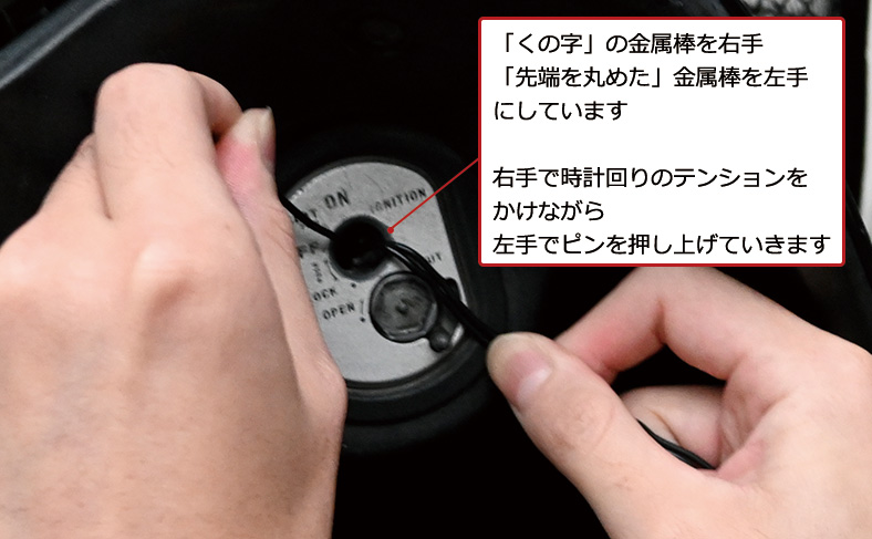 ピンを押し上げていく