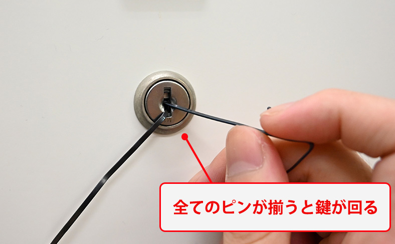 鍵を回して開ける