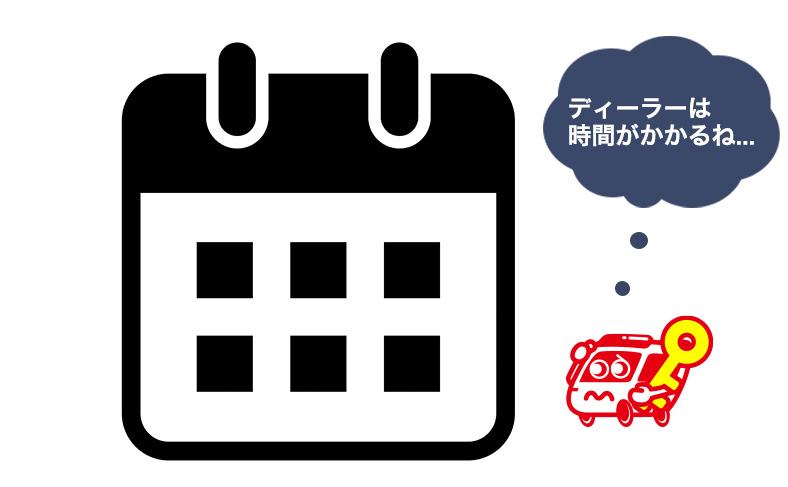 ディーラーで鍵を作成すると時間がかかる