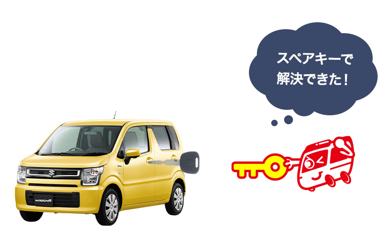 スペアキーを使ってワゴンRを運転する