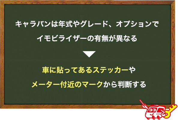 キャラバンのイモビライザーについて