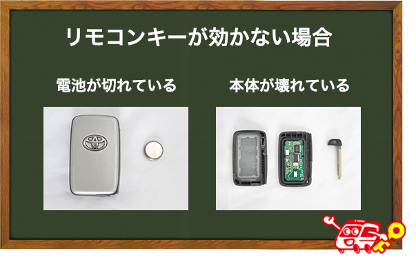 車のリモコンキーの鍵が効かない場合