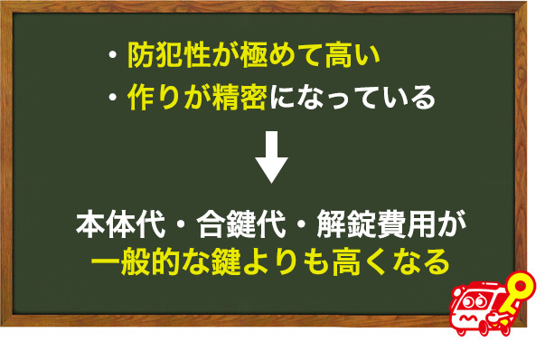 一般的な鍵よりも費用がかかる