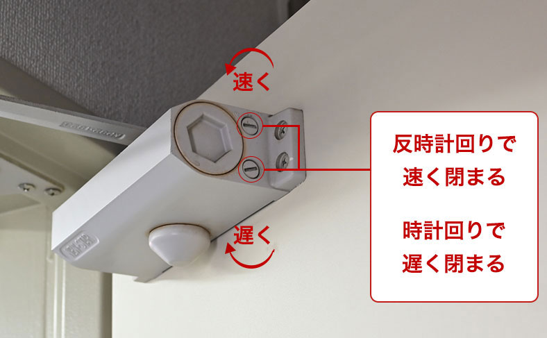 ドアの開閉速度を調節して終了