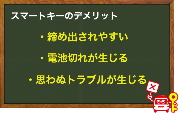 スマートキーのデメリット