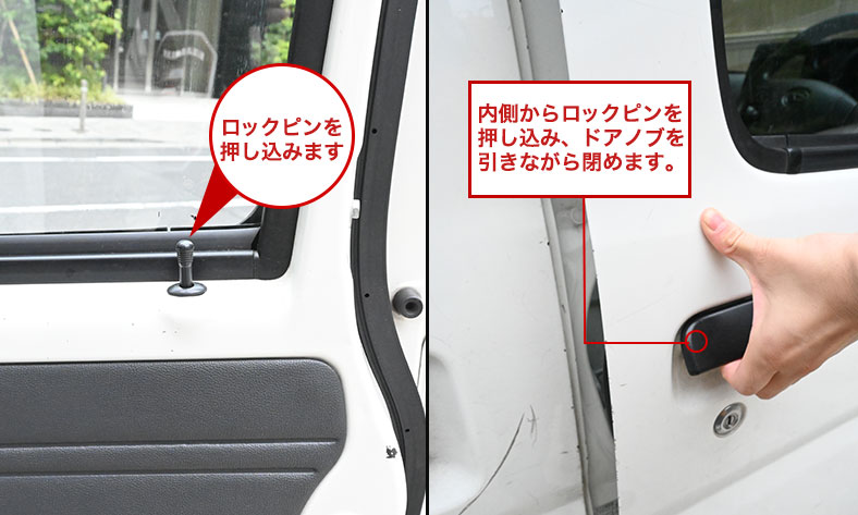 内側から鍵をかけて扉をしめる