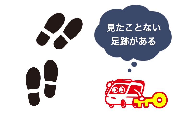 足跡などの痕跡がある