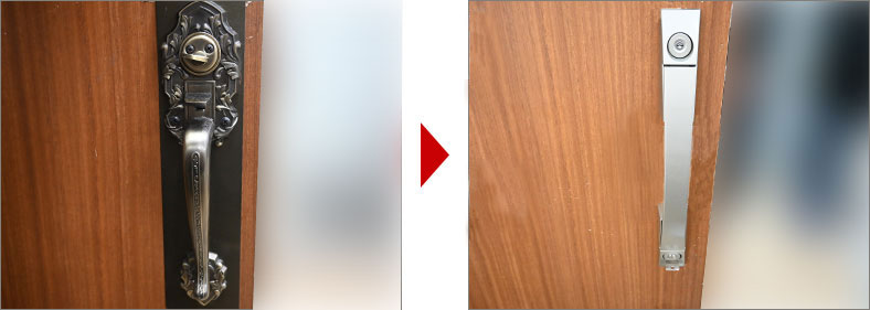 ドアノブごと交換する