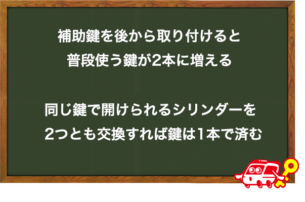 鍵の本数に注意が必要