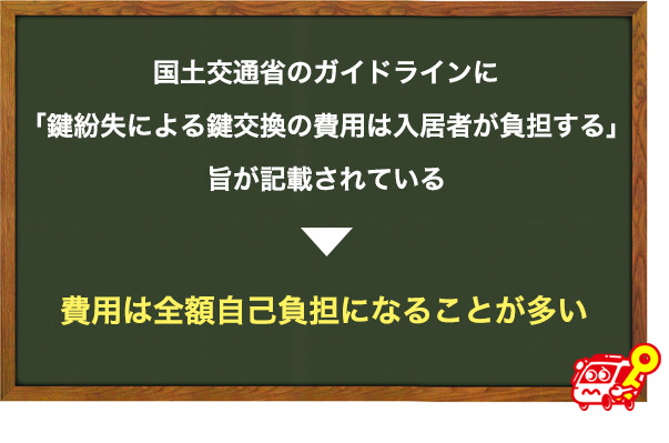 鍵交換の費用は原則自己負担