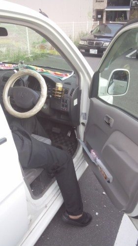 駐車場での作業となりました（緑区）