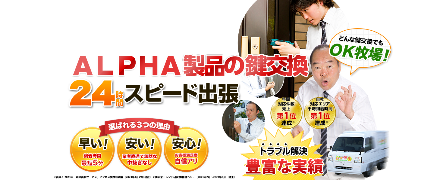 日本全国で鍵をなくした・開かない!鍵のトラブル24時間スピード出張